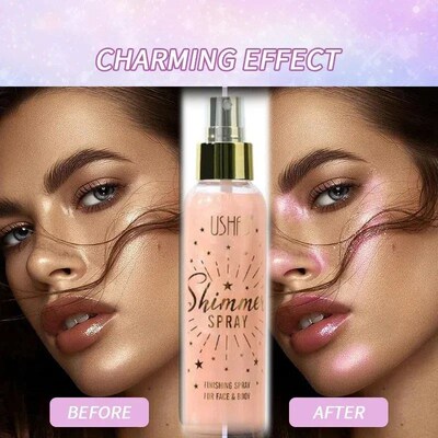 USHAS 4 Colors Pearlescent Setting Spray Long-Lasting Waterp