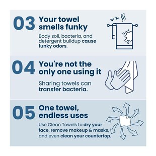 Clean Towels XL Clean Skin face wipes washcloth Towelettes