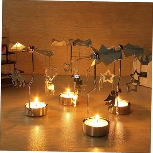 Gold Metal Candlestick Merry Christmas Table Decor For Home