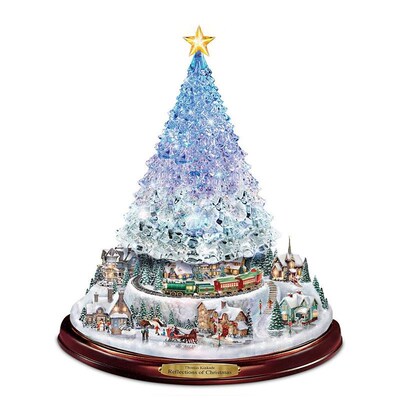 Christmas Tree Rotating Sculpture Train Decoration Window St