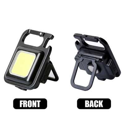 Portable Flashlight Keychain Mini LED Light Glare COB USB Ch