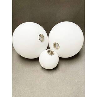 亚克力磨砂乳白色玻璃灯罩透明球形气泡魔豆吊灯G9小螺旋塑料外壳