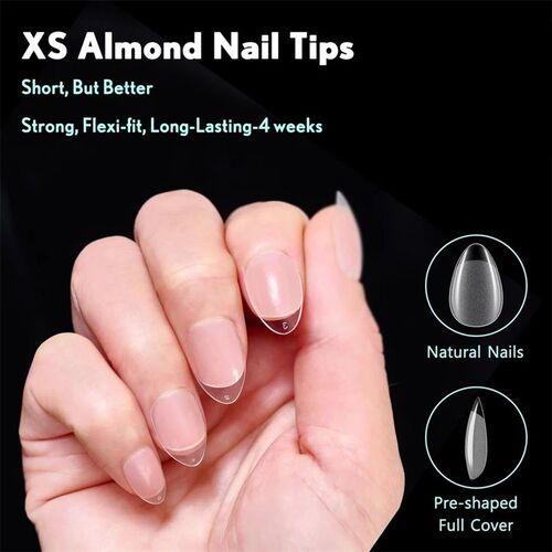 600 PCS Soft Gel X Nail Tips Supplies,Full Cover False Nail