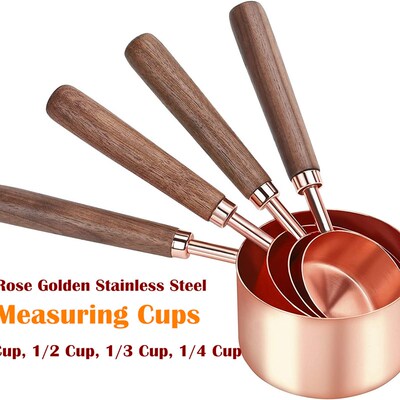 Rose Dolden Stainless Steel Measuring Cups Set 4 Piece