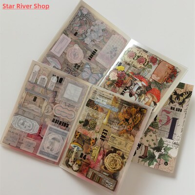 20 Sheets Vintage PET Sticker Book Diy Diary Butterfly INS A