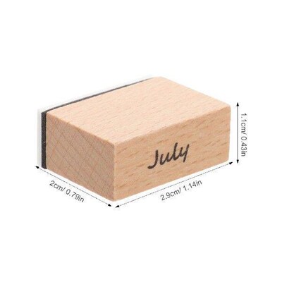 Wooden Stamp Set Monthly Decor tage Stamps Vintage DIY