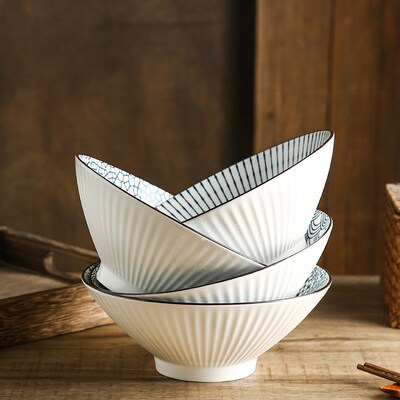 Restaurant 8-inch ceramic Japanese ramen bowl