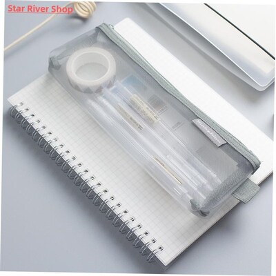 Simple Transparent Mesh Pencil Case Office Student Pencil Ca