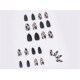 Nails Leopard Matte Box Bla False Fake Stiletto 24Pcs Print