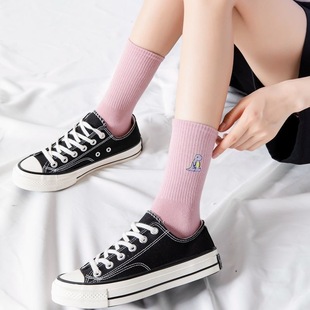 Embroidery Dinosaur Socks Fashion Woman Socks Korea Harajuku
