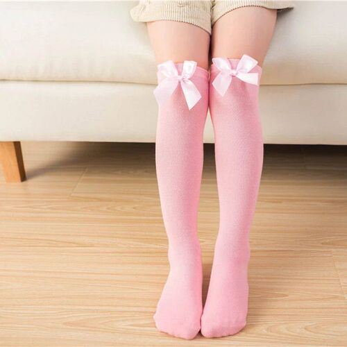 girl socks long sock over knee high bow baby winter girls to