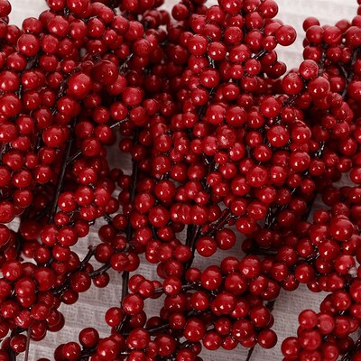 Simulation Red Berry Artificial Christmas Wealth Fruit Branc