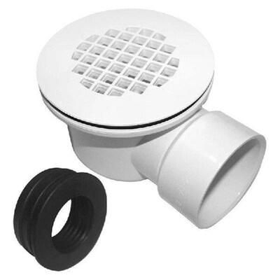 Low Profile Shower Base Drain With Perforated Strainer Side