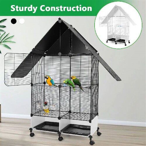 Bird Cage with Rolling Stand House Shape Bird Cage Large 2