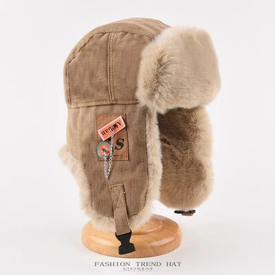 Bomber Hat Men Women Thick Warm Russian Ushanka Fur Hat Fash