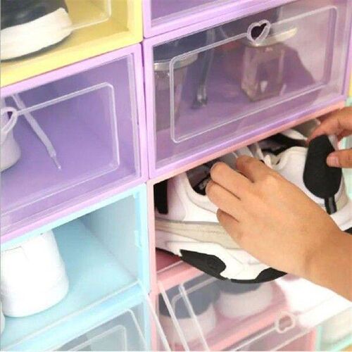 1PCS Dustproof Foldable Transparent Shoes Case Storage Box