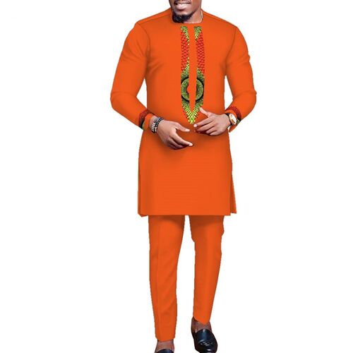 Hot Sale African Men Suit for Wedding 2023 Blouse and Pant T