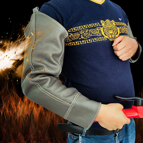 牛皮电焊工焊接专用防烫隔热耐高温防火星防护手臂袖劳保可