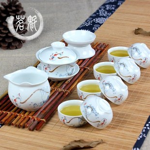 Ceramic cups Tea set Kung Fu tea White porcelain Set Chinese