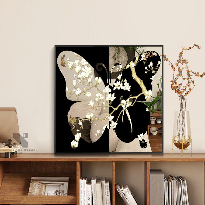 中古风客厅镜子装饰画花鸟桌面摆画高级感卧室镜面挂画法式装饰镜,家居饰品,镜面画,淘宝优惠券,粉丝福利购,淘宝优惠卷