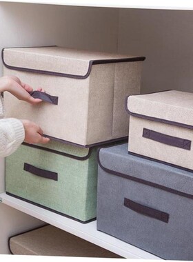 Cotton Linen Storage Box Organizer Home Clothes Luggage Bag