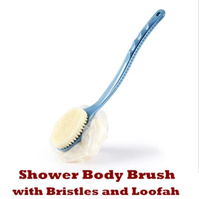Shower Body Brush Back Scrubber Bath Mesh Sponge  Bristles