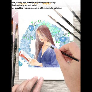 Set Brushes Professional Brush Point 12pcs Round Paint