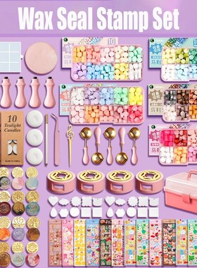 DIY Wax Seal Stamp Set Lacquered Stamp Sealing Wax Kit Stamp