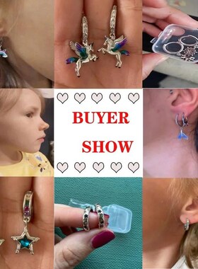 Hoop Earrings 925 Sterling Silver Starry Moon Feather Blue S