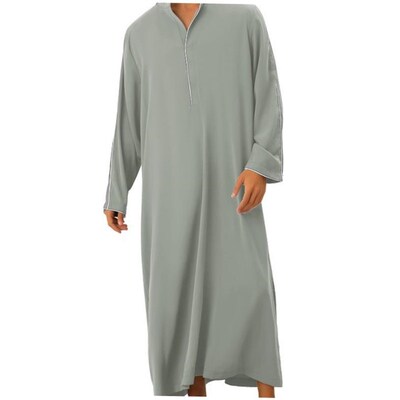 Arab mens shirt Muslim long robe clothes 简约休闲长袍衫男