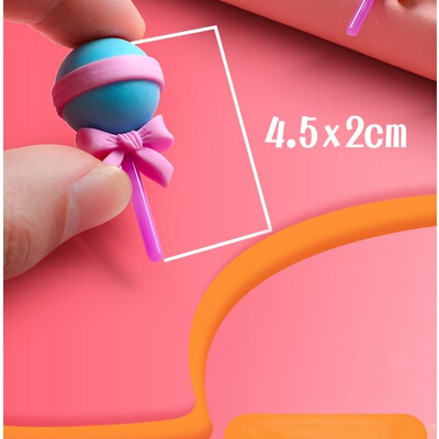 4pcs Yummy Dessert Erasers Set Mini Lollipop Icecream Popsic