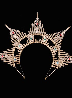 Doule Layers Halo Crown Zip Tie Spiked Halo Crown Headpiece