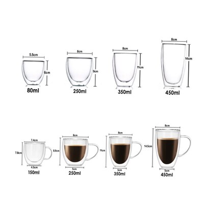 double wall glass coffee tea cups mugs drinking glasses mug