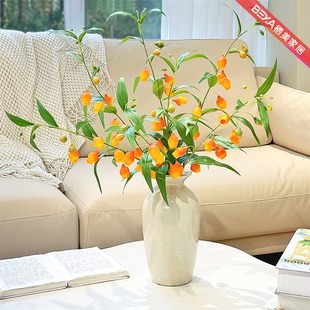 宫灯百合花仿真花假花摆设客厅餐桌电视柜装饰花插花家居花艺摆件