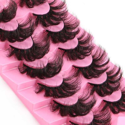 7 pairs of fried hair high imitatoon mink hair false eyelash