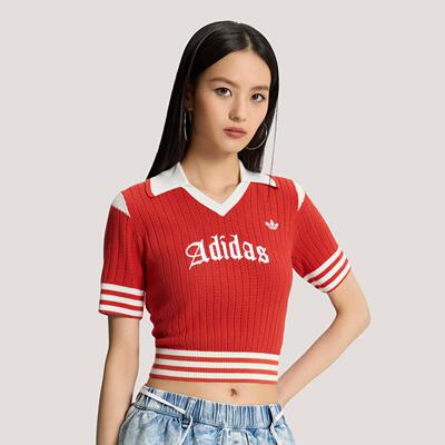 阿迪达斯劲浪体育女子复古经典针织运动短袖POLO衫KT3048
