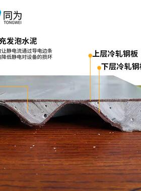 OA网络地线263板房架空静电地板全钢活动地写字楼机带槽防静板电