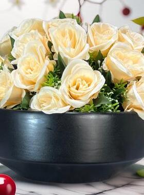 摆北陶ins瓷花盆件客厅茶几插花器可水培花盆231212创欧意家居装