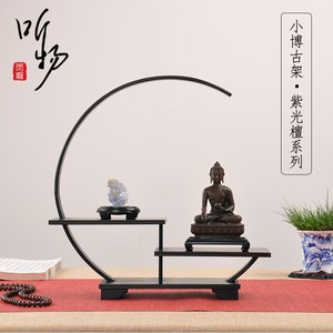红木紫光檀多宝阁微型盆景摆件架实木茶壶玉器摆件展示中式博古架
