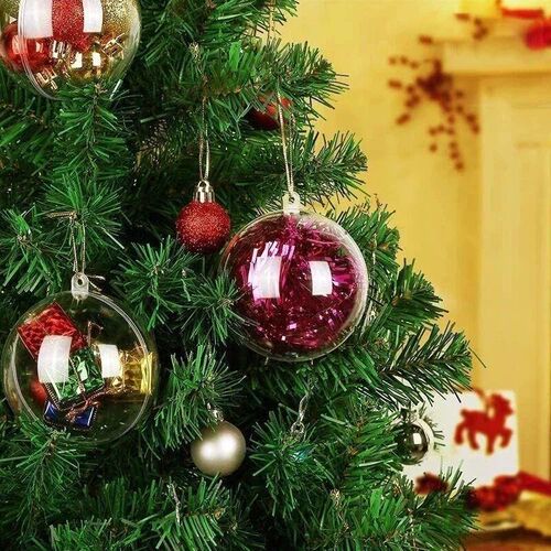 1/12Pcs DfIY Hollow Balls Christmas Plastic Transparent Fill