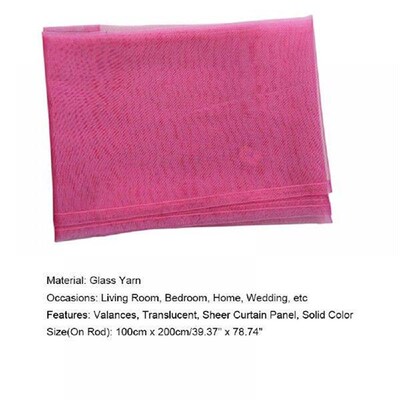 Glass Yarn Sheer Window Valance Curtain Pure Color Bedroom
