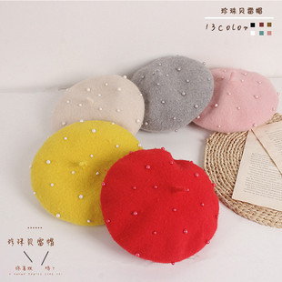 2021 Fashion New Princess Kids Girls Caps Berets Lovely Pear