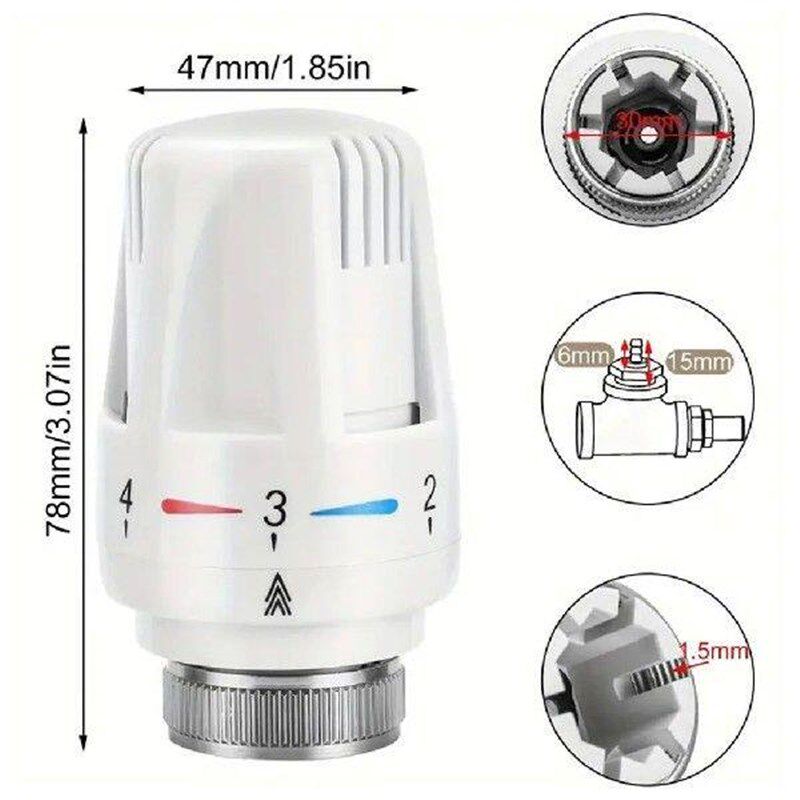 3pcs Frost-Proof Radiator Thermostat Heads Adjustable - 实物图