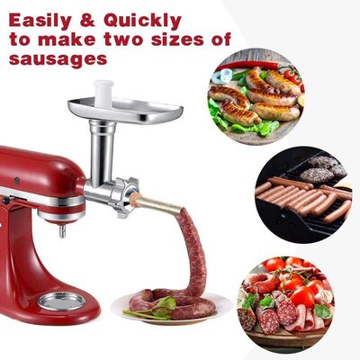 4Pcs Stainless Steel Sausage Stuffer Filling Tubes Funnels N