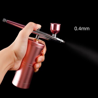 Top 0.4mm Pink Mini Air Compressor Kit Air-Brush Paint Spray