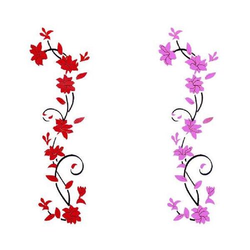 3D Rose Flower Rattan Wall Stickers Romantic Floral Wall