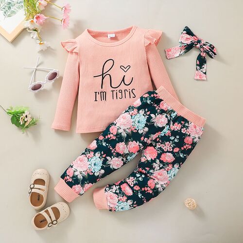 Baby Girl 2Pcs Clothing Set 1-6Years Fashion Long Sleeve T-s