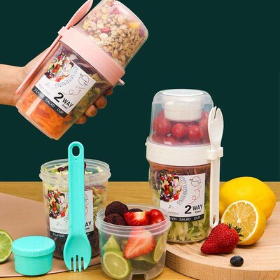 Breakfast On The Go Cups, Salad Cup To Go, Take And Go Yogur