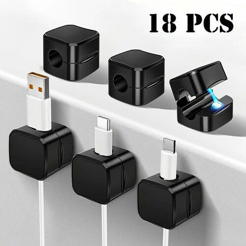 6/18pcs Magnetic Cable Clips Non-slip Wire Organizer Chargin