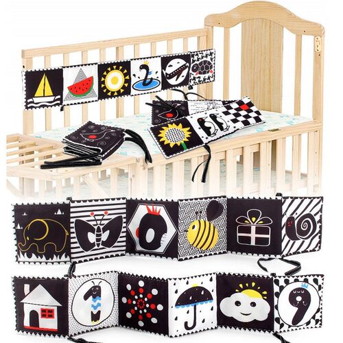 Sensory Cloth Book High Contrast Baby Toys 0-12 Months Newbo